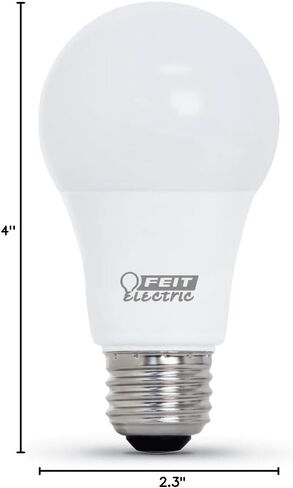 لمبة إضاءة LED A19 كهربائية من Feit، ما يعادل 75 وات، قابلة للتعتيم، 1100 لومن، قاعدة قياسية E26، ضوء نهاري 5000 كلفن، 90 CRI، لمبة إضاءة قياسية، تقييم رطب، عمر 22 عامًا، OM75DM/950CA/2/6، 12 حزمة in Saudi Arabia