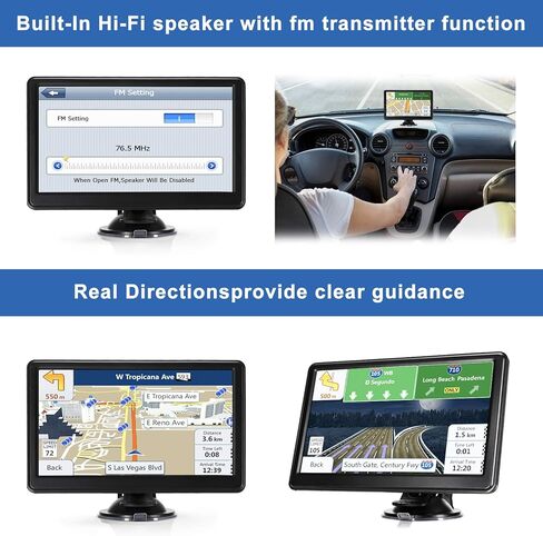 نظام ملاحة GPS للسيارة، شاشة HD 7 بوصة، 16 جيجابايت 256 ميجابايت، خرائط 2024 US/CA/MX، تحديثات مجانية للخرائط، بث صوتي، تحذير من كاميرا السرعة in Kuwait