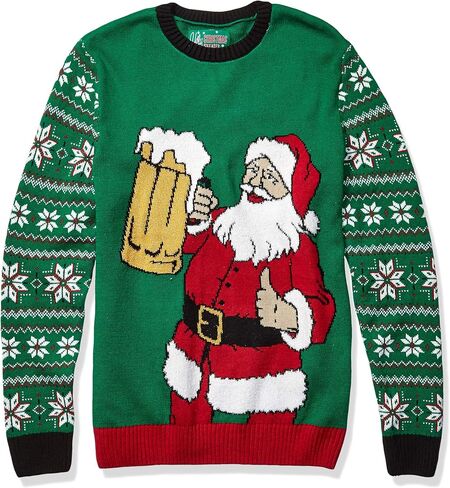 سترة رجالية من Ugly Christmas مطبوع عليها Santa Bottle Sweater in Saudi Arabia