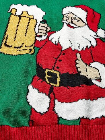 سترة رجالية من Ugly Christmas مطبوع عليها Santa Bottle Sweater in Saudi Arabia