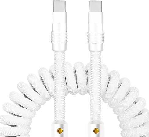 Chubbycable Curly Chubby - كابل شحن زنبركي جديد قابل للتمدد ملفوف USB C كابل للسيارة USB نوع C كابل شاحن قصير قابل للسحب CarPlay، أسود، USB-A إلى النوع C، 2.29FT-3.6FT in Saudi Arabia