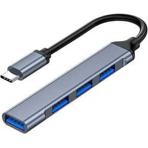 RIIPOO USB C Hub, 4 Ports USB 3.0 Hub with 5Gbps Data Transfer, Not for Charging, USB C to USB 3.0 Splitter for Type C MacBook, Mac Pro, iMac, Surface, XPS, Flash Drive, Mobile HDD