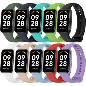 FitTurn [10 pack Sport Watch Bands Compatible with Xiaomi Redmi Band 2 Strap,Silicone Adjustable Soft Coloful Bands TPU Wristband Bracelet Sport Strap for Xiaomi Redmi Band 2