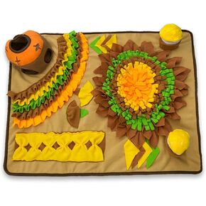 Pet Olfactory Feeding Pad Training Mat Dogs Cats Interactive Puzzle Toy Natural Foraging Tool Slow Feeding Snack Hiding Blanket (Spring)