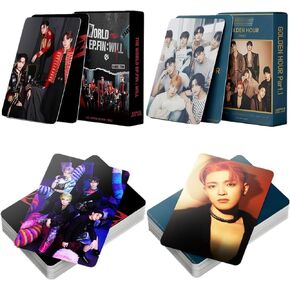 ShaoKun 2Pack/110PCS ATEEZ Photocard,ATEEZ 2024 New Album Lomo Cards Greeting Cards Gift for Fan Collection (Black)
