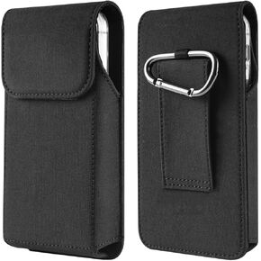 Extra Large Cell Phone Holster Case Belt Clip PU Leather Pouch Holder for Motorola Moto G Stylus 5G 2022, Edge 2021, G Pure, G9 Power, TCL 30XL, 30 SE, 40XL, Nokia X100, G50, G300, XR20, 8 V 5G UW