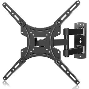 Full Motion TV Wall Mount for 13-55 inch Flat or Curved TVs up to 66 lbs, TV Bracket Wall Mount with Articulating Arms, Extension Tilt Swivel TV Mount Max VESA 400x400mm, Black