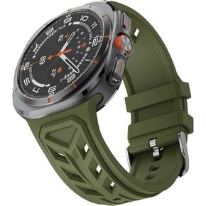 Rugged Armor Band Compatible with Samsung Galaxy Watch Ultra Band 47mm (2024), Silicone Sport Galaxy Watch Ultra Bands for Men Women
