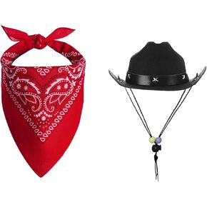Pet Cowboy Hats Dog Cat Halloween Costumes Cute West Cowboy Hat Bandana Outfit for Puppy Kitten Party Festival Cosplay Accessories