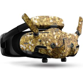 Drone Skin Compatible with DJI Goggles 3 - Gold Chips - Premium 3M Vinyl Protective Wrap Decal Cover - Easy to Apply | Crafted in The USA by MightySkins