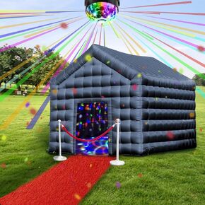 Inflatable Nightclub Cube Tent Disco Light Nightclub Tent with LED Colour Lighting Suitable for Birthday Parties/Friend Gatherings/Family Celebration Parties
