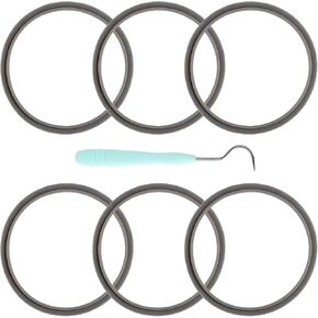 6pcs Blender Gasket Replacement Rubber O Ring with Hook for Nutribullet Replacement Parts Accessories for 900 Series 600W and 900W, Silicone Blender Seal Gasket Replacement