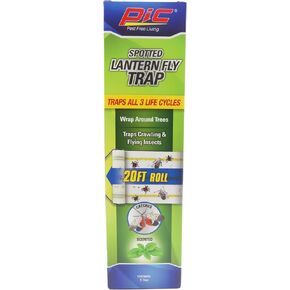 PIC Spotted Lantern Fly Trap, 2 Rolls 20ft Each, Outdoor Adhesive Crawling and Flying Insect Trap, Protect Tress, Pest Control, 2 Pack
