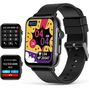 ساعة ذكية SOUYIE (الرد على المكالمات/الاتصال الهاتفي) للرجال والنساء، شاشة عرض عالية الدقة 1.85 بوصة عالية الدقة لضغط الدم والأكسجين في الدم ومراقبة معدل ضربات القلب والنوم، IP68 مقاومة للماء ومتتبع اللياقة البدنية لهواتف Android وiOS in Kuwait