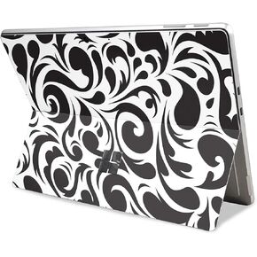 Tablet Skin Compatible with Microsoft Surface Pro 11 (2024) - Swirly Black - Premium 3M Vinyl Protective Wrap Decal Cover - Easy to Apply | Crafted in The USA by MightySkins
