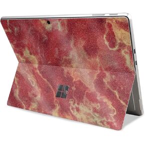 Glossy Glitter Tablet Skin Compatible with Microsoft Surface Pro 11 (2024) - Crimson Marble - Premium 3M Vinyl Protective Wrap Decal Cover - Easy to Apply | Crafted in The USA by MightySkins