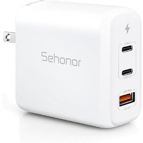 USB C Charger 130W PD 3.0 GaN USB-C Fast Charger,2×65W Ports Laptop Charger USB C3-Port(1USB-A+2USB-C) Fast Charger Block, Compatible with Mac Book Pro/Air M1 M2 M3,iPad Pro/Air, and All USB C