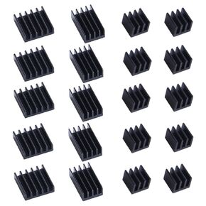 GeeekPi Heatsink for Raspberry Pi 4, Aluminum Heatsinks with Thermal Conductive Adhesive Tape for Raspberry Pi 4 Model B (Raspberry Pi Board is Not Included) (5 Pack Black)