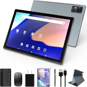 Tablet with Dual 4G Cellular, 2024 Newest Octa-Core Android 13 Tablet, 14(8+6) GB RAM 128GB ROM 1TB Expand Tablets 10 inch, 2.4G/5G WiFi Tablet with Keyboard, Octa-Core, 13+8MP Camera, 8000mAh, GPS