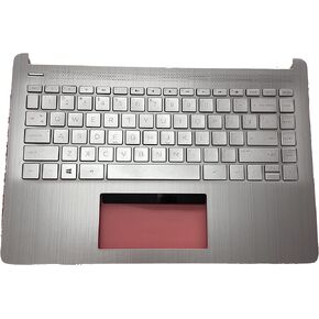 Replacement for Hp 14T-DQ200 14-DQ 14-FQ 14s-dq 14s-dr 14s-fq Laptop Upper Case Palmrest Keyboard Assembly Part L88200-001 Sliver