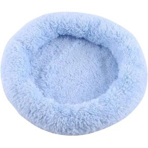 Mini Warm Pet Bed, Soft Fleece Hamster Bed Hedgehog Squirrel Small Animal Warm Cuddle Cushion House Pad, Pet House Nest Bed, 3inch Inner Diameter (Blue, S Code)