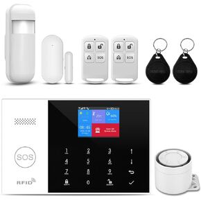 Wireless Home Alarm System 8-Piece Kit, WiFi/4G Alarm System for Home Security with Phone APP Alert (Door Sensor,Siren, Remote, Motion Detector) for Home,Apartment, Work with Alexa(105-A)