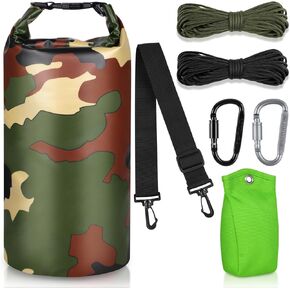 Bear Food Bag Hanging System, Bear Bags for Food Backpacking, Ultralight Bear Proof Food Storage Canister Bag, 10L Waterproof Camping Bear Food Bag Pulley System with Paracord, Carabiner, Throw Bag