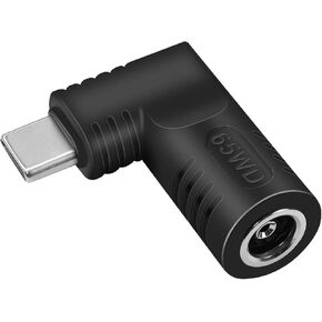 PNGKNYOCN DC 6.0mm x 3.7mm to USB C Adapter,90 Degree DC to PD 65W USB Type C Male Power Plug Charge Adapter Compatible for Laptop Phone
