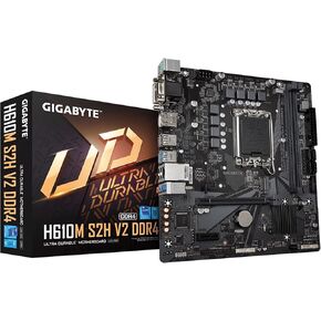 جيجابايت H610M S2H DDR4 (H610/ انتل LGA 1700/ Micro ATX/ DDR4/ منفذ M.2/ منفذ الملحقات الإضافية السريع 4.0/ USB 3.2 الجيل الأول/ شبكة محلية LAN ريلتيك GbE/ اللوحة الأم)