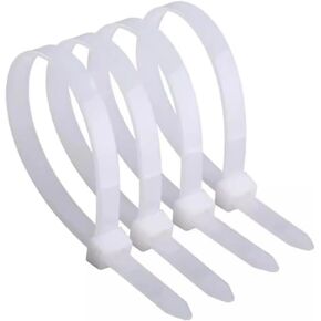 8 Inch Zip Cable Ties, Self-Locking Premium Nylon Cable Wire Ties, 121lbs Tensile Strength Heavy Duty White, for Indoor and Outdoor