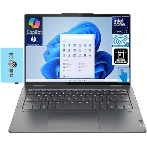 Lenovo Yoga 7i AI Powered 2-in-1 Laptop 14.0" Touchscreen IPS WUXGA (Intel Ultra 7-155U, 16GB LPDDR5X, 1TB SSD, Backlit KYB, FP Reader, 2 Thunderbolt 4, AI Copilot, Win11Pro) w/DKZ USB Port Expander