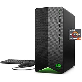 HP Pavilion Gaming Desktop, AMD Radeon RX 5500, AMD Ryzen 3 5300G Processor, 8 GB RAM, 512 GB SSD, Windows 11 Home, 9 USB Ports, Keyboard and Mouse Combo, Pre-Built PC Tower (TG01-2022, 2022)