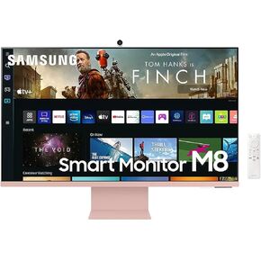 SAMSUNG M8 Series 32-Inch 4K UHD Smart Monitor & Streaming TV with Webcam for PC-Less Experience, Netflix, HBO, Prime Video, & More, Apple Airplay, Bluetooth, Built-in Speakers (LS32BM801UNXGO)