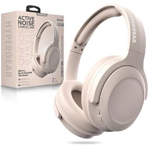 HyperGear Stealth2 ANC Wireless Bluetooth Noise Cancelling Headphones - Over-Ear, Bluetooth HD Audio, Deep Bass, Quick Charge, Dual Noise Cancelling Mics, Wireless Sound Cancelling Technology - Bone