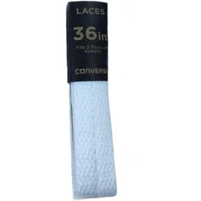 Converse Unisex Replacement Cord Shoe Laces Flat Style Shoelaces, White, 36" 5 Eyelets