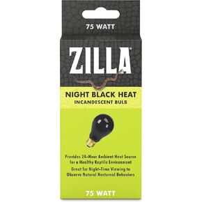 Zilla Reptile Terrarium Incandescent Heat Bulb, Night Black, 75 Watts, 1 Count (Pack of 1)