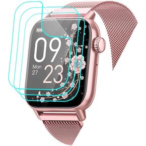 [3 Pack] for AKUMAKA G39 Screen Protector 1.85" PET Film [Case Friendly] [HD Clear] [Anti-Fingerprint] [Anti-Scratch] [Bubble Free] Designed for AKUMAKA G39 Smart Watch Screen Protector