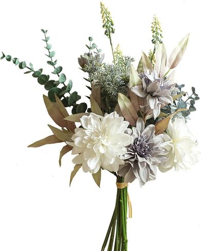 Artificial Flower Bouquets Silk Sunflowers for Home Decor and Wedding, Faux Fall Flower Dining Table Centerpiece, Artificial Plants Fall Foliage Silk Flowers for Decoration (Autumn Red). in Saudi Arabia