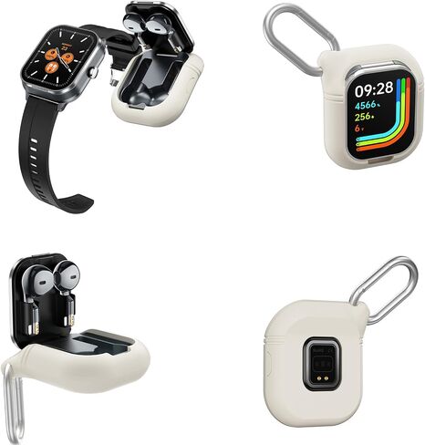 D8Pro 2.01" TFT Smartwatch with Earbuds Smart Watch TWS Wireless Bluetooth Headset Health Monitor Fitness Tracker Bluetooth Call Music Player (Black Silicone) in Saudi Arabia