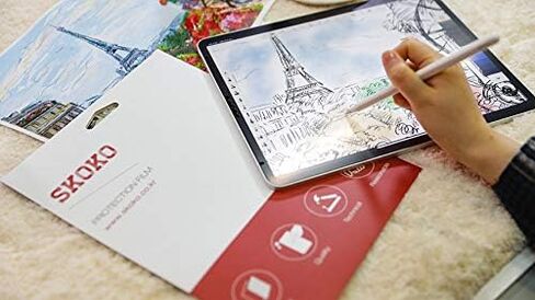 skoko [عبوة من قطعتين من واقي الشاشة الورقي المتوافق مع iPad Pro 12.9 6th 5th 4th الجيل الثالث (2022، 2021، 2020، 2018)، نسيج غير لامع، PET ممتاز، للكتابة/الرسم، متوافق مع قلم Apple in Kuwait