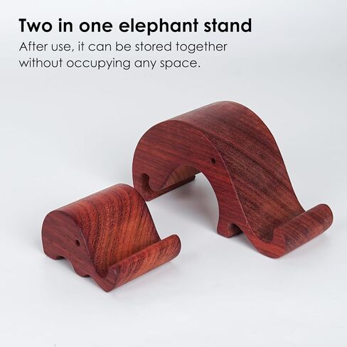 حامل هاتف خلوي من SHIDOW، حامل هاتف على شكل فيل مصنوع من الخشب، حامل هاتف محمول خشبي قابل للفصل، حامل هاتف خلوي للمكتب الخشبي للمكتب المنزلي. in Kuwait