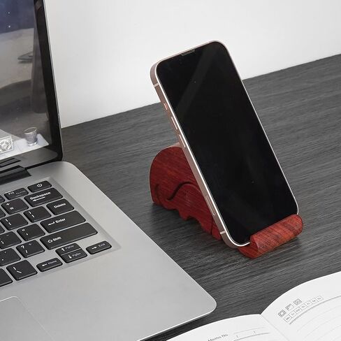 حامل هاتف خلوي من SHIDOW، حامل هاتف على شكل فيل مصنوع من الخشب، حامل هاتف محمول خشبي قابل للفصل، حامل هاتف خلوي للمكتب الخشبي للمكتب المنزلي. in Kuwait