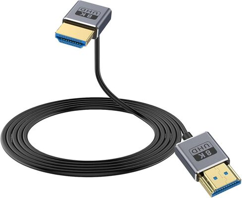 Duttek 8K HDMI Cable, UP Angle HDMI Male to Female Cable, Ultra High Speed 48Gbps Bandwidths, Ultra Thin HDMI Cord OD2.5mm, Support 8K@60Hz, 4K@240Hz for GH5S, PS5, Xbox One Monitor,PC. 4FT/1.2 in Saudi Arabia