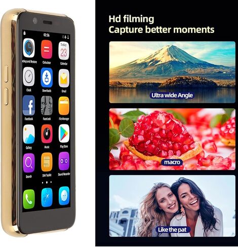 هاتف Zyyini Mini الذكي، شاشة IPS مقاس 3.5 بوصة، هاتف محمول 4G مفتوح الوجه، ذاكرة وصول عشوائي 3 جيجابايت 32 جيجابايت، مكالمة SIM مزدوجة 4G، كاميرا مزدوجة، MTK6737 رباعي النواة، مكبر صوت 2 في 1 K، هيكل نحيف للغاية in Saudi Arabia