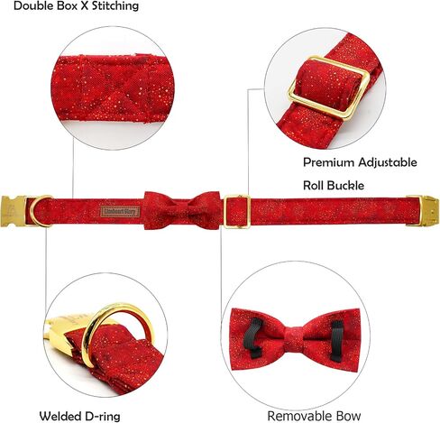 Lionheart glory Dog Collar Fall Dog Collars with Bow Plaid Dog Collar Bow Female Male Pet Collar Dogs Collar Bows Duty Adjustable Dog Bow Collars for Small Dogs in Kuwait