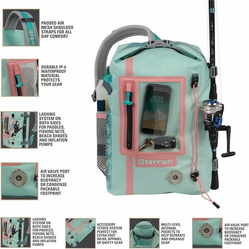 Allen Company Hiking Backpack, Coastal Sand and Ultramarine Teal, 37 Liters in Kuwait