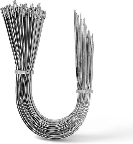 304 Stainless Steel Zip Ties - Heavy Duty Outdoor Wire Ties - 8 Inch, 50 PCS - 265 LB Tensile Strength - Multi-Purpose Self-Locking Cable Ties for Fences, Insulation, Machinery, and More in Saudi Arabia