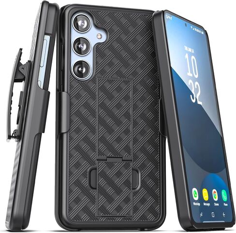 Encased DuraClip for Samsung Galaxy S24 FE Belt Case with Holster Clip and Kickstand (Black) (S24 FE) in Saudi Arabia