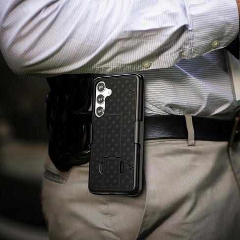 Encased DuraClip for Samsung Galaxy S24 FE Belt Case with Holster Clip and Kickstand (Black) (S24 FE) in Saudi Arabia