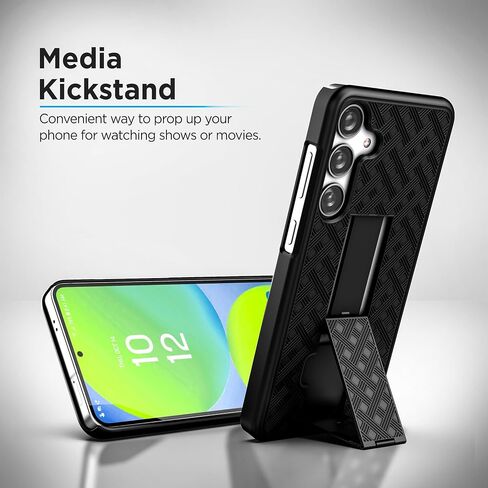 Encased DuraClip for Samsung Galaxy S24 FE Belt Case with Holster Clip and Kickstand (Black) (S24 FE) in Saudi Arabia